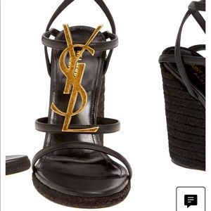 Ysl, black wedges, size 8.5